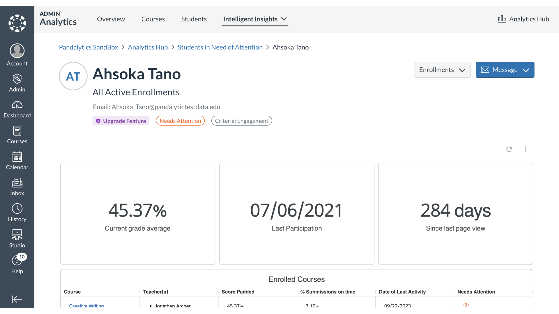 View Student Dashboard