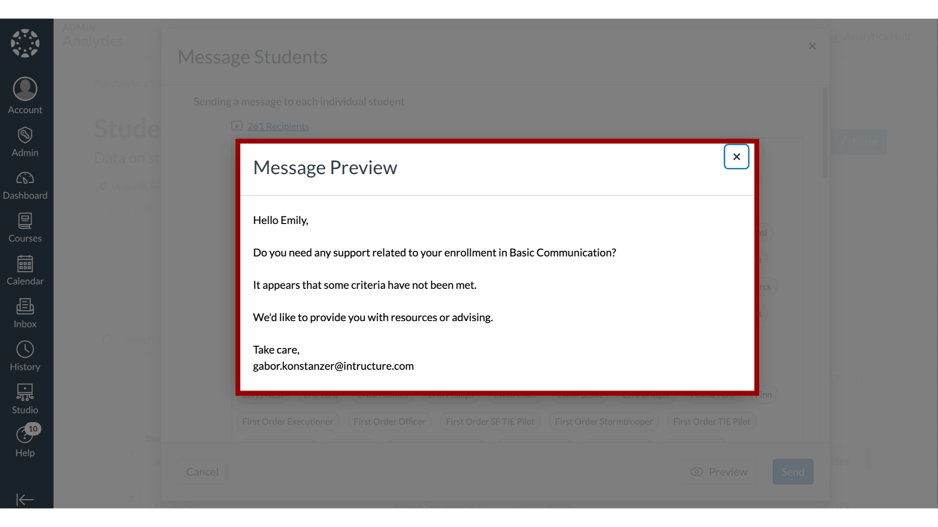 Message Preview