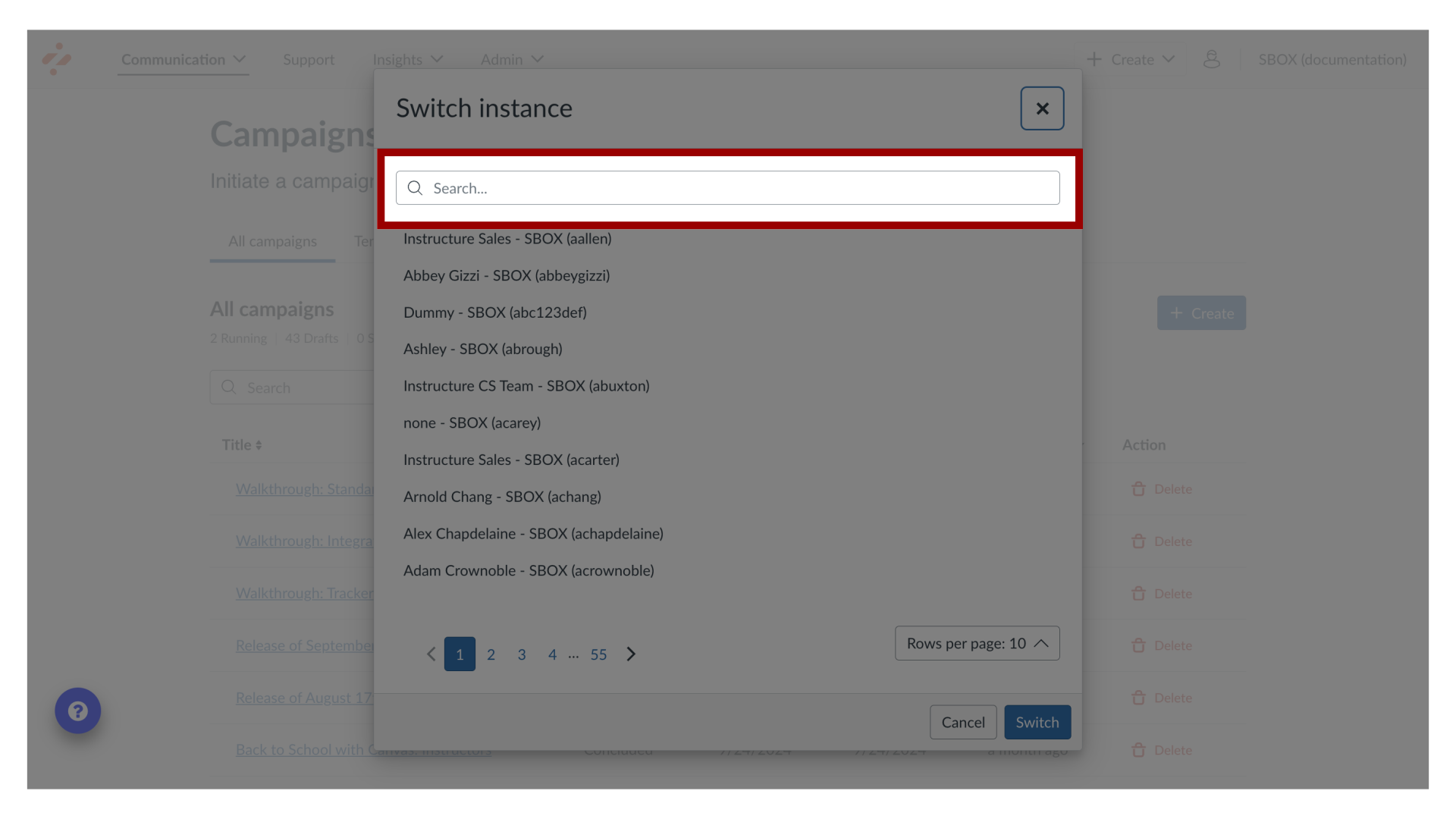 Search Instances