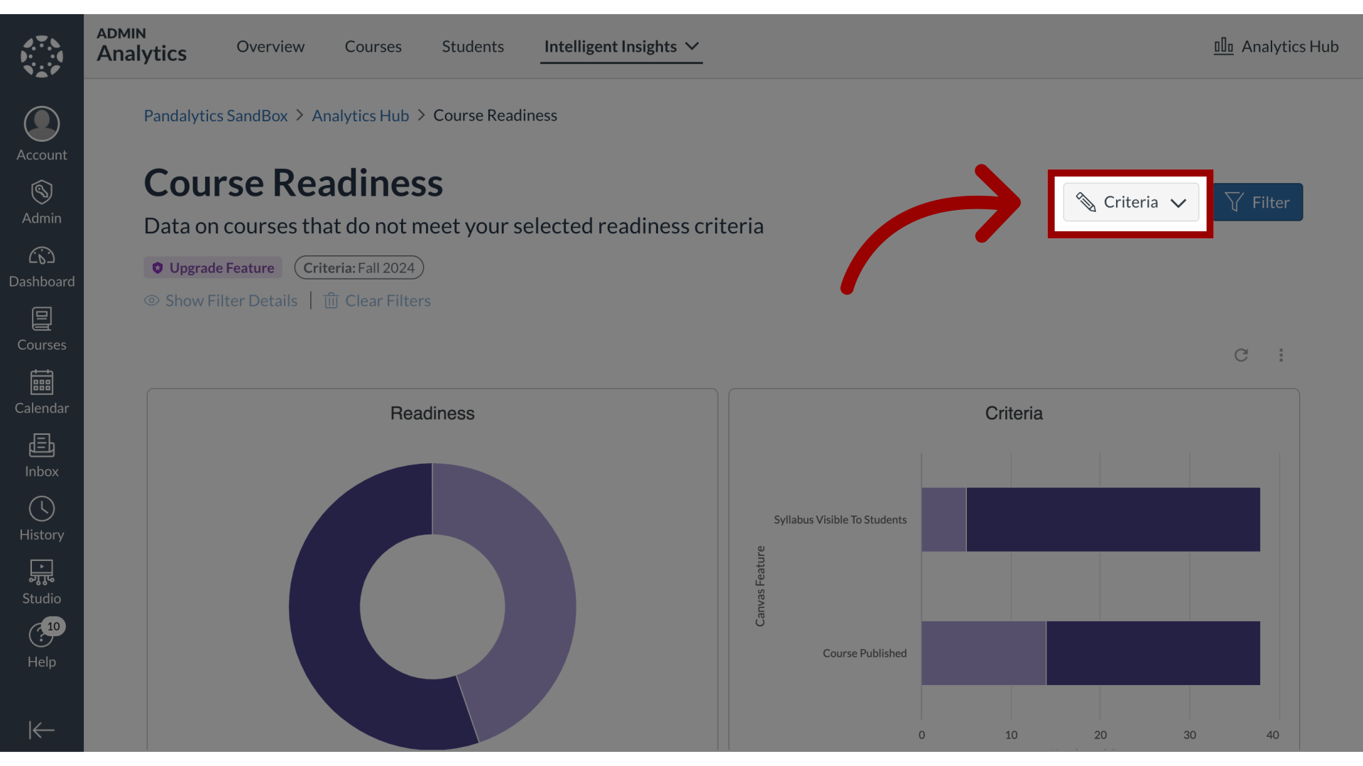 Open Criteria Options