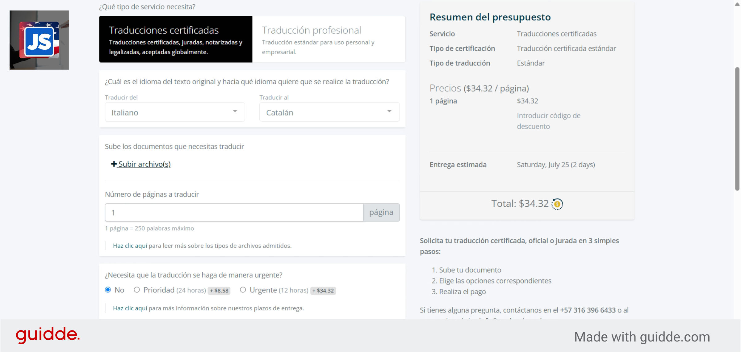 Subir Documento Para Traducción