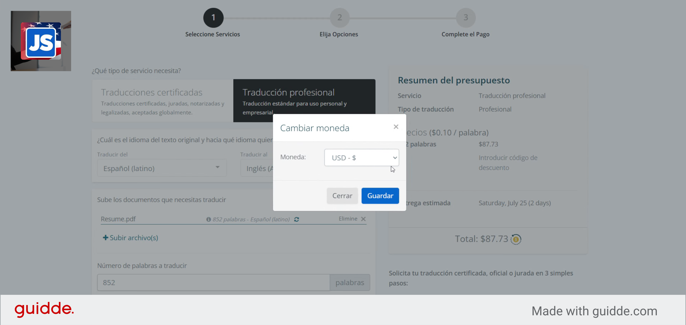 Seleccionar Moneda De Pago