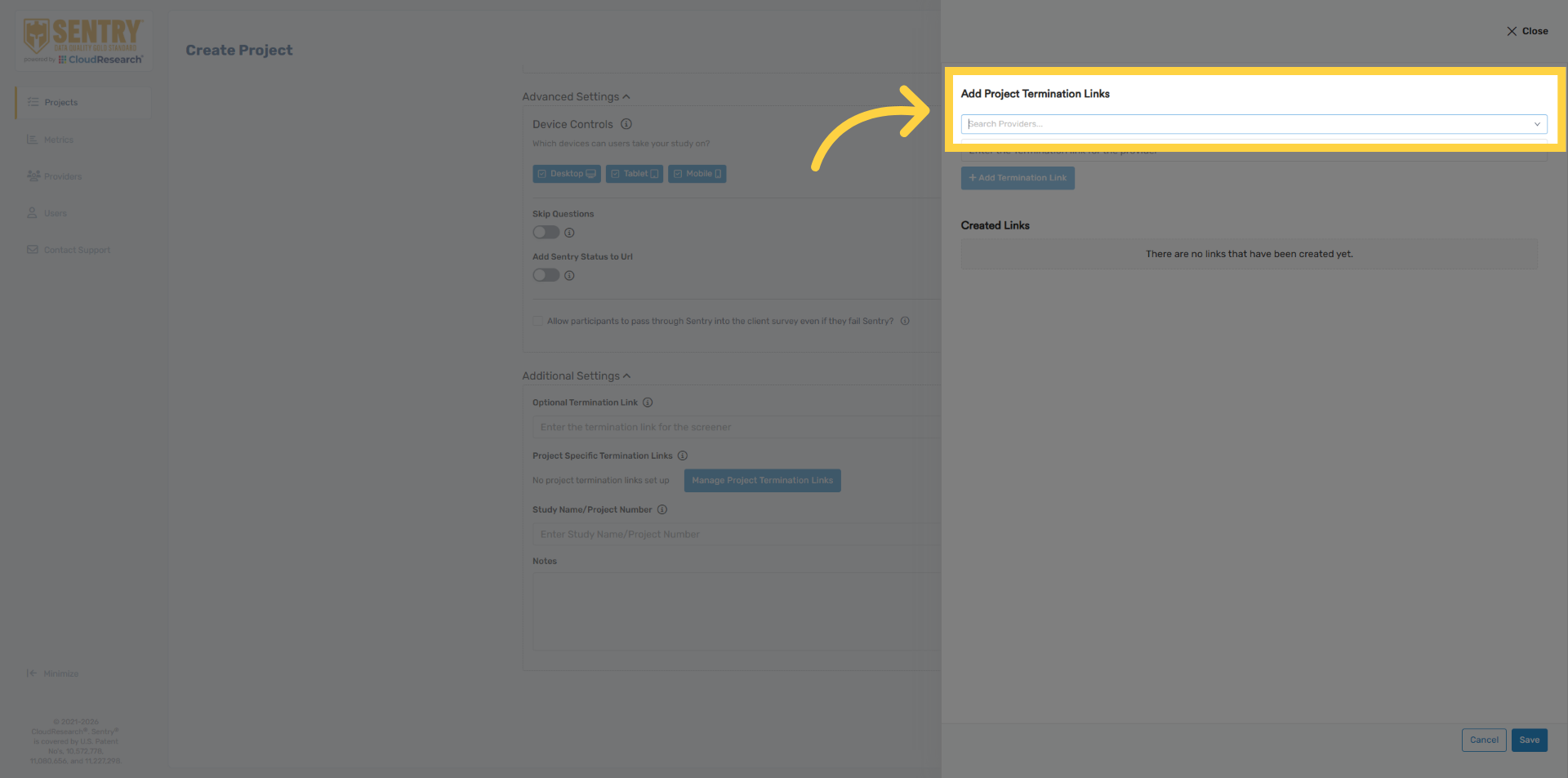 Access Provider Termination Links