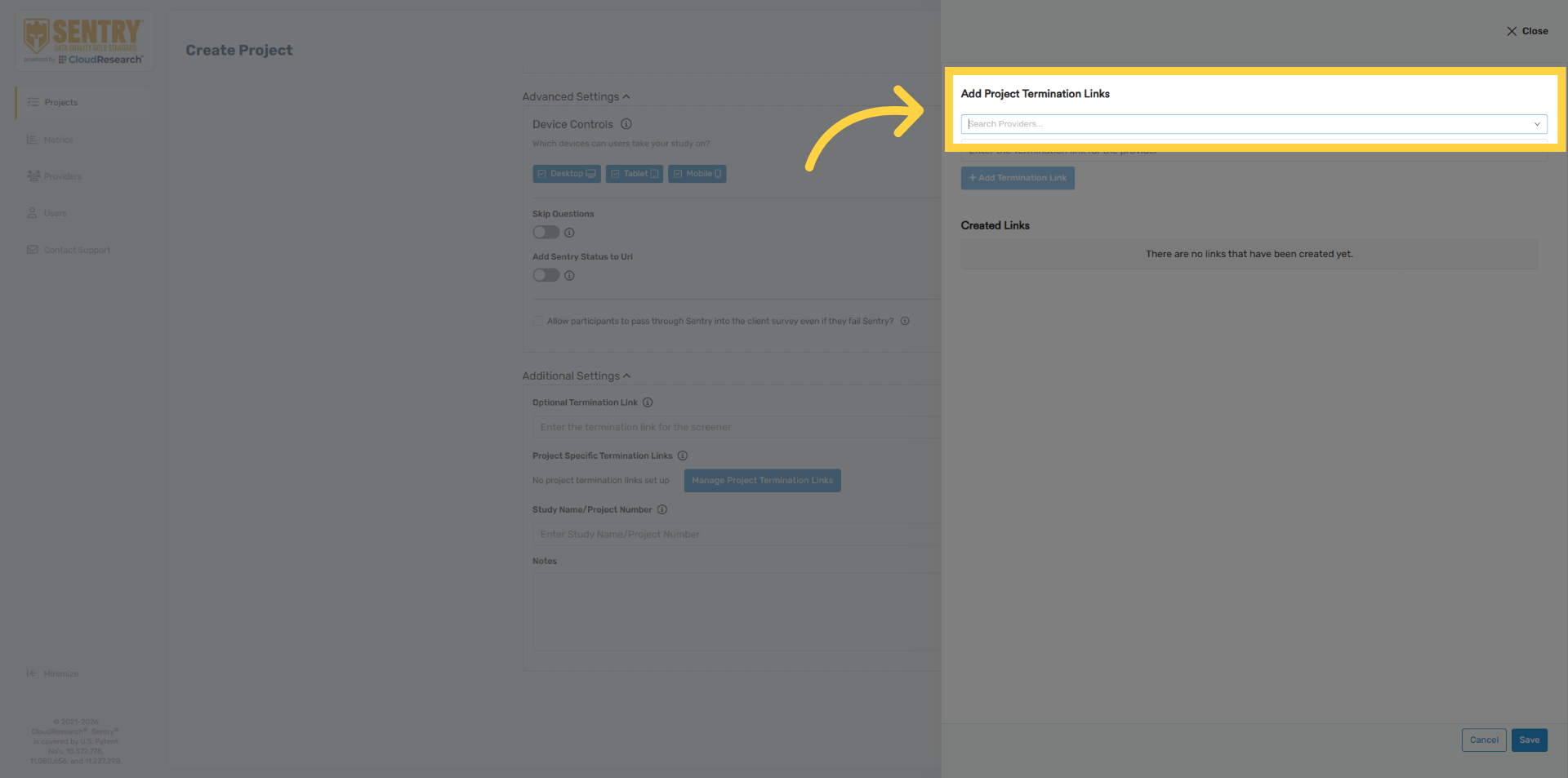 Access Provider Termination Links
