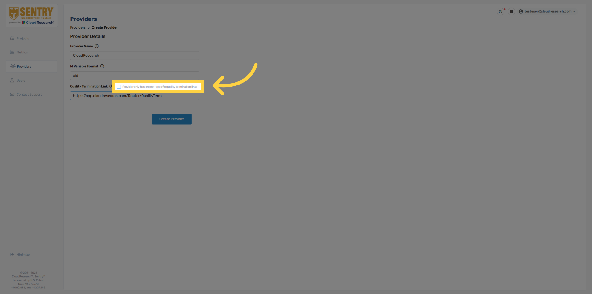 Enable Project-Specific Termination