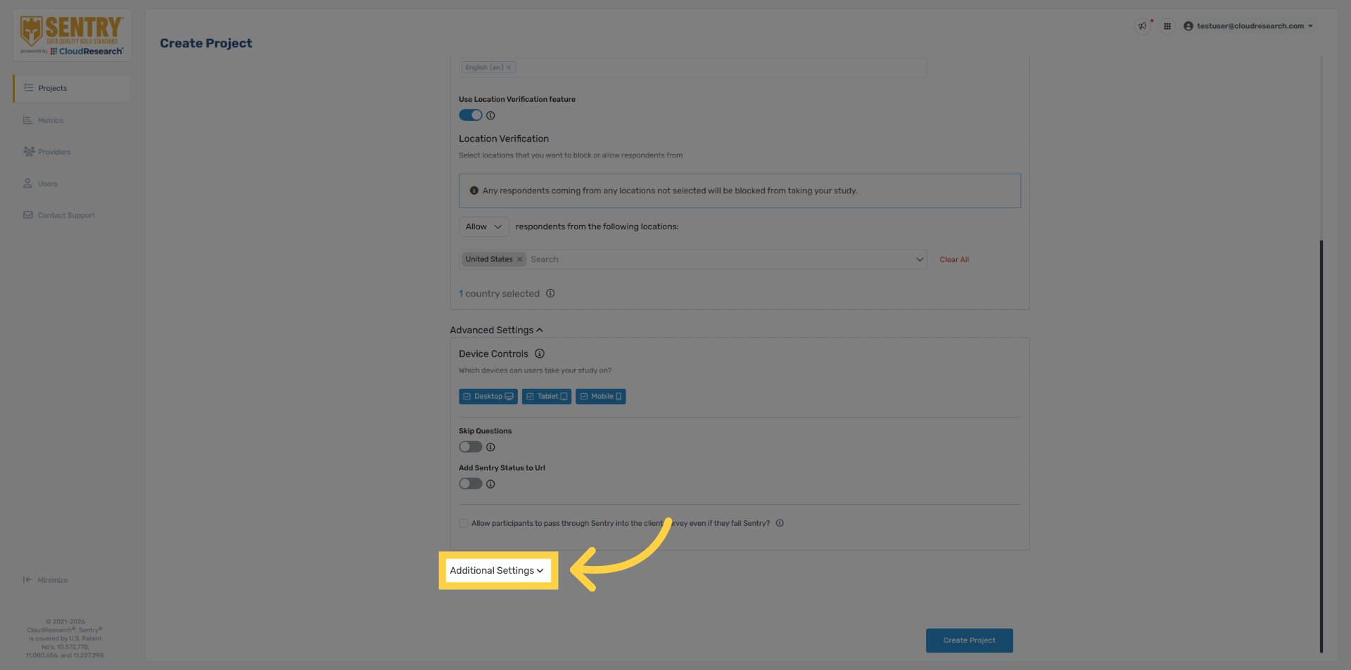 Open Additional Settings