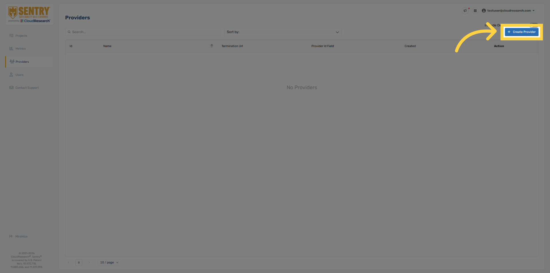 Select Create Provider
