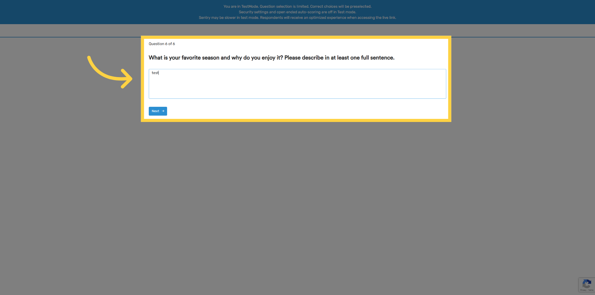 Open-End Response Grading Disabled