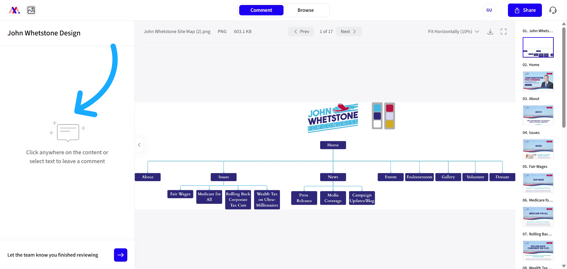 Locate Comments Section