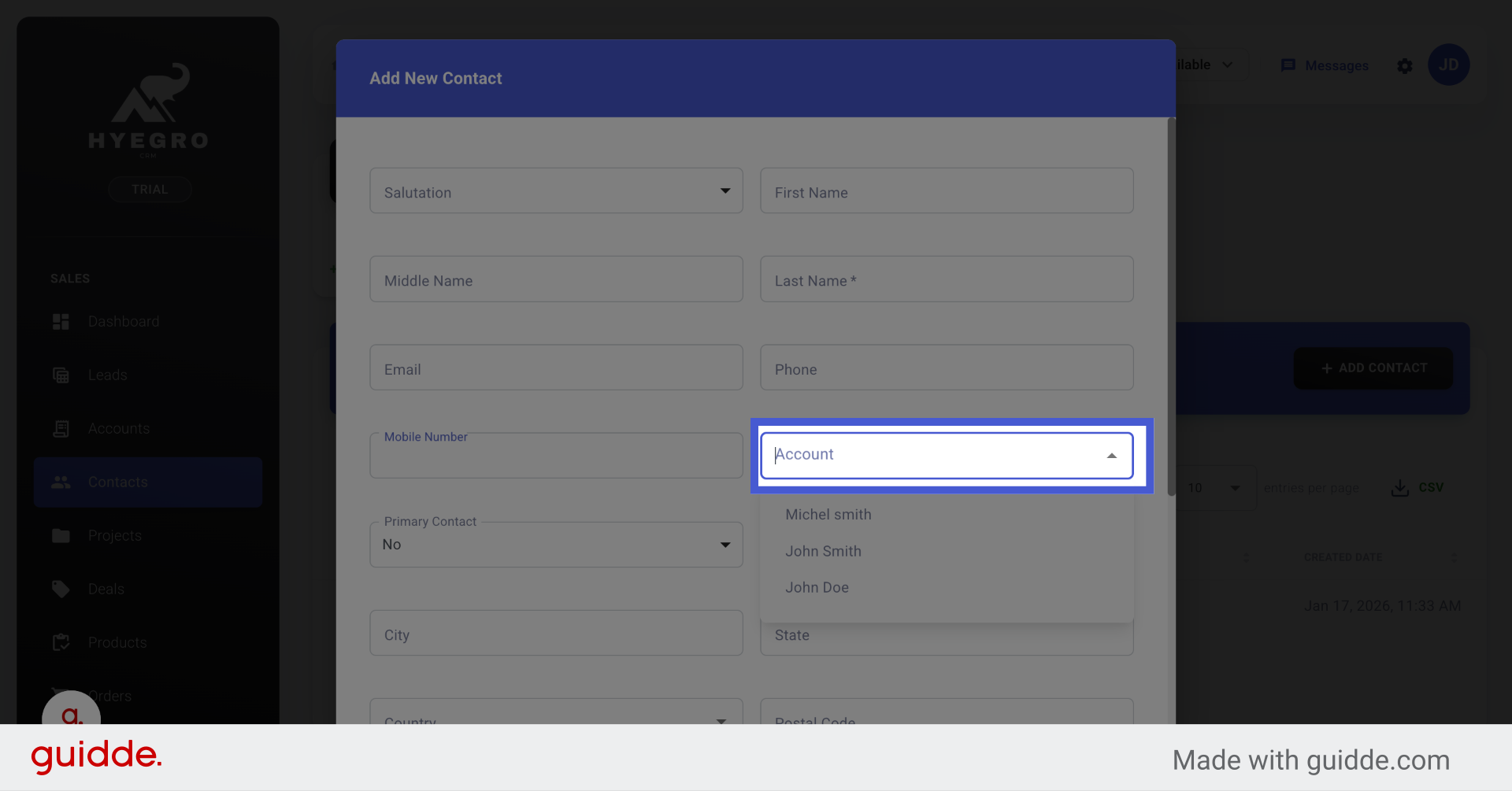 Select Account Association