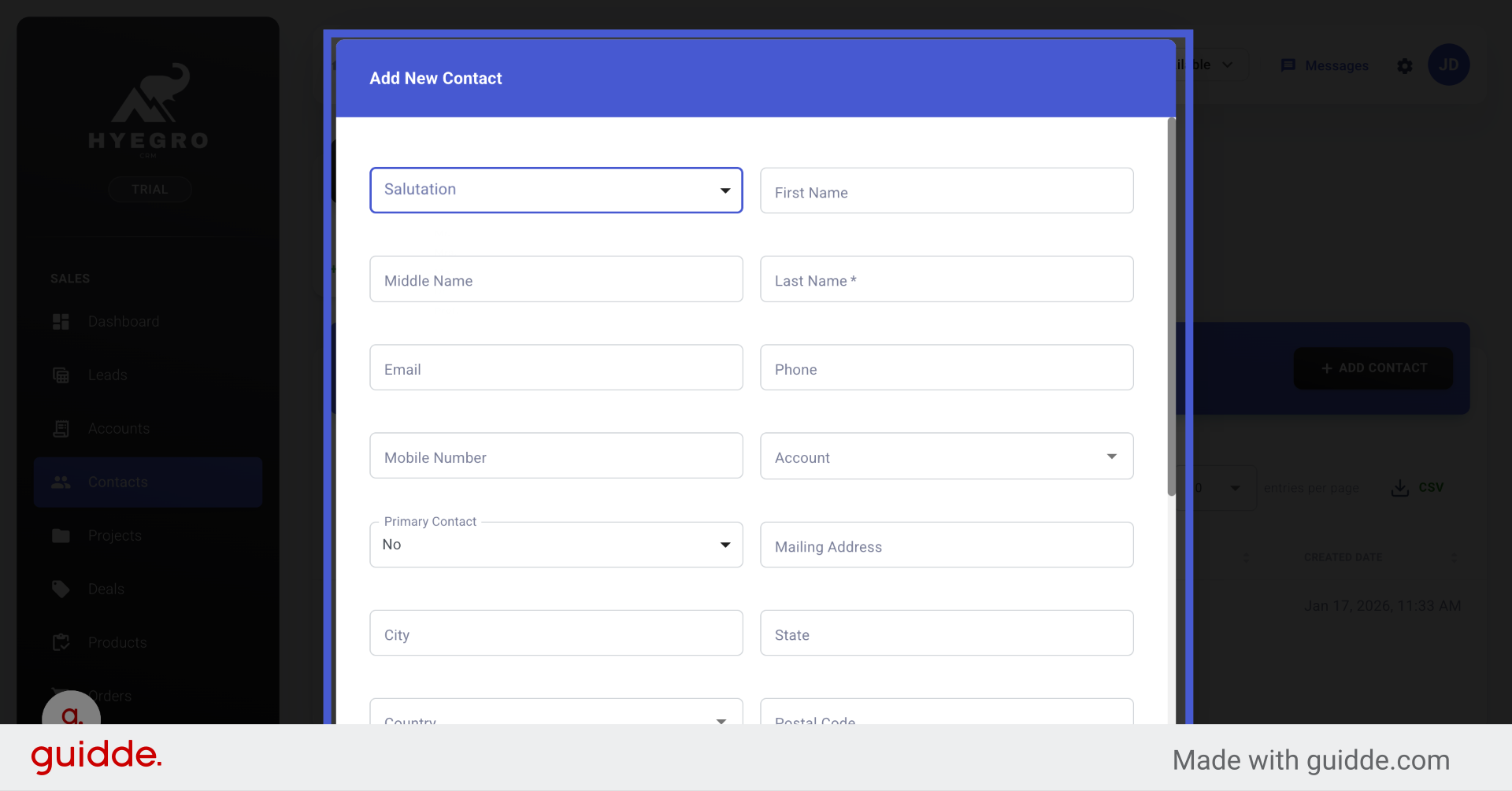 Contact Details Form