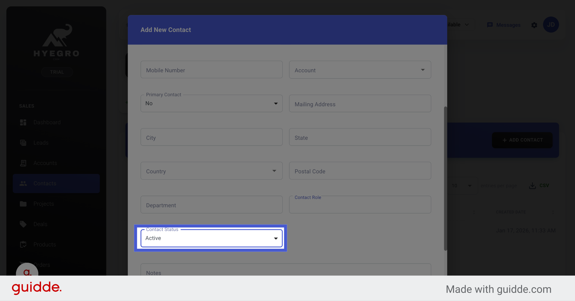 Set Contact Active Status