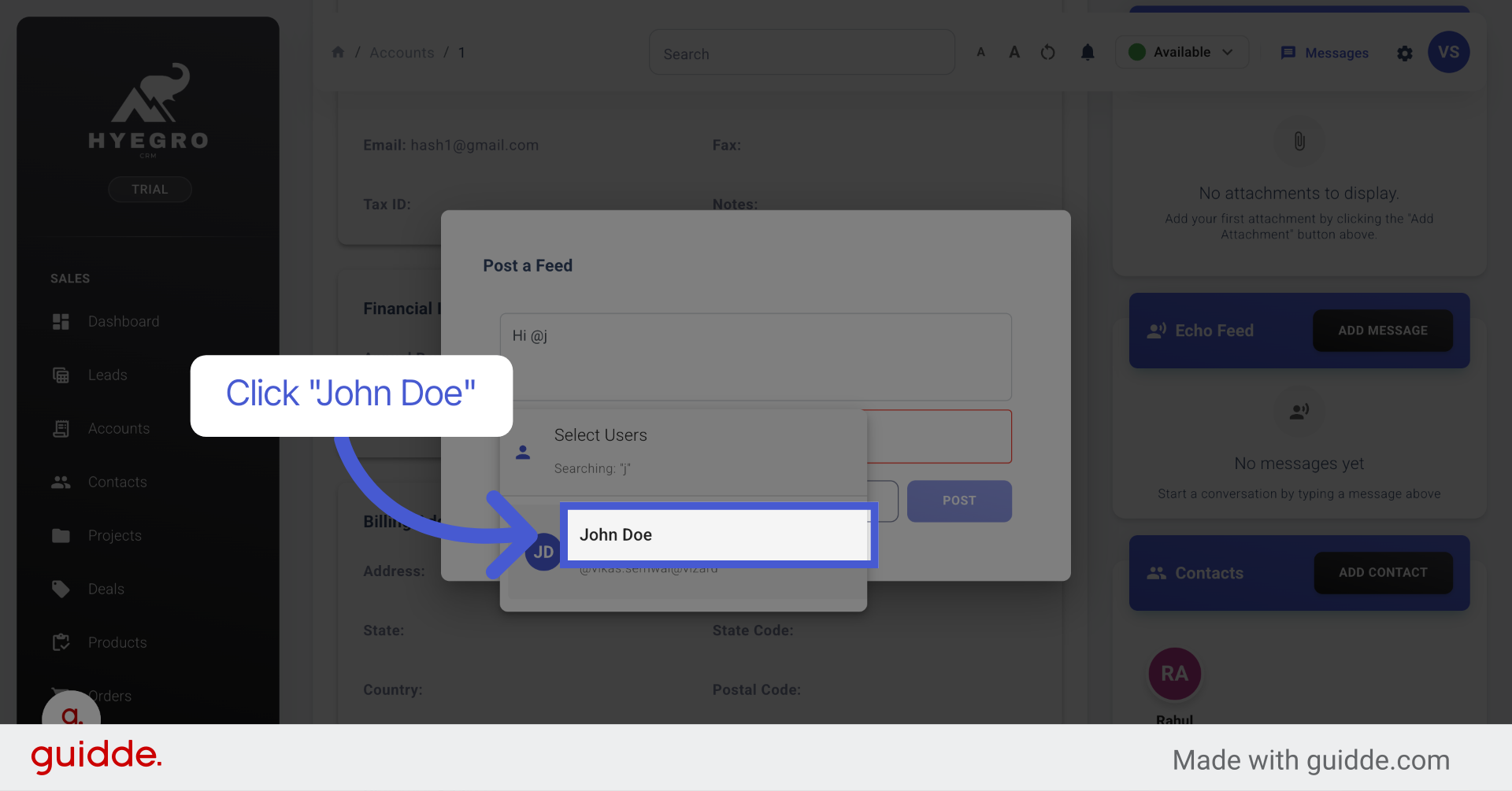 Select Mentioned User