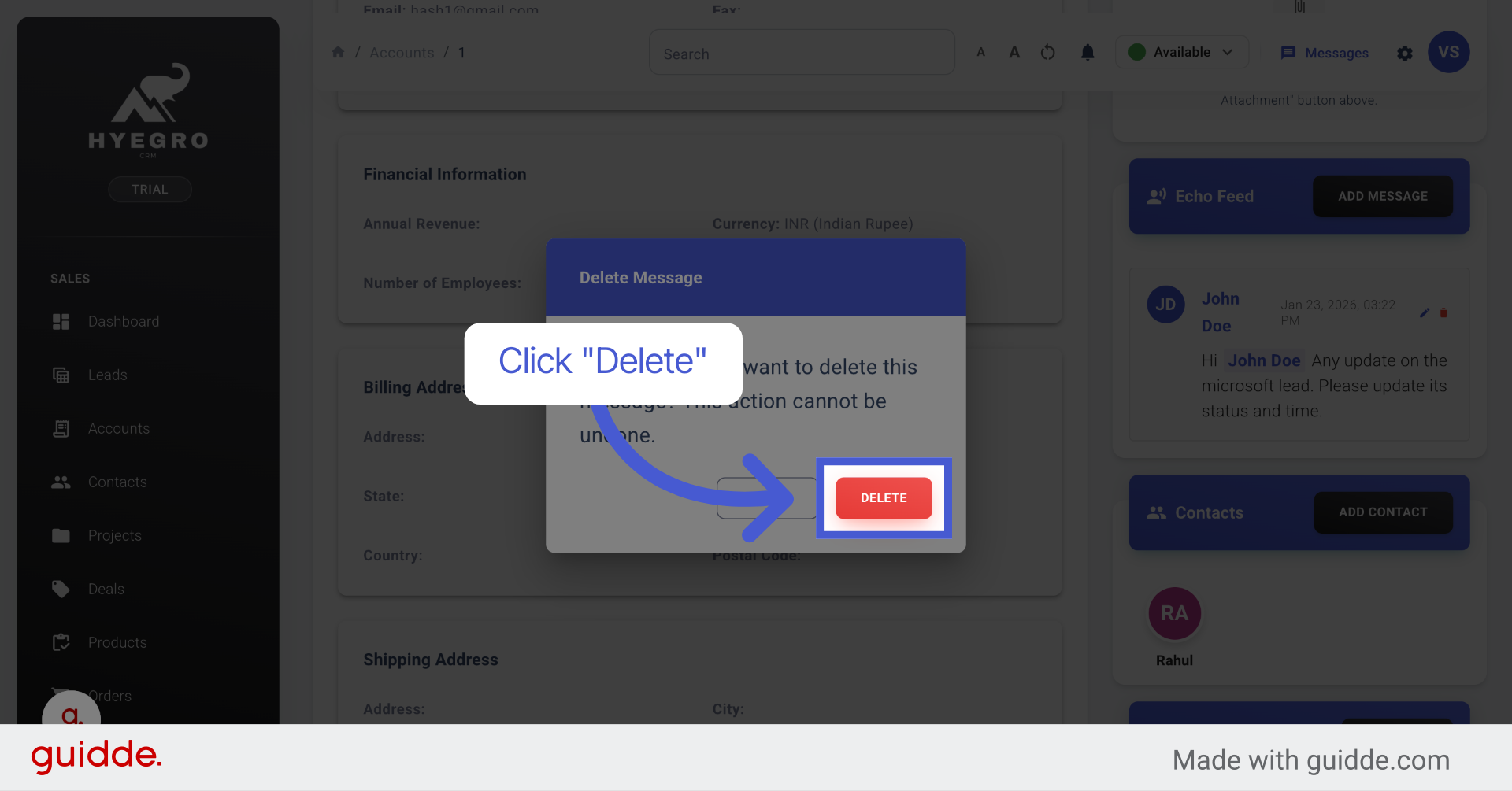 Delete Updated Message