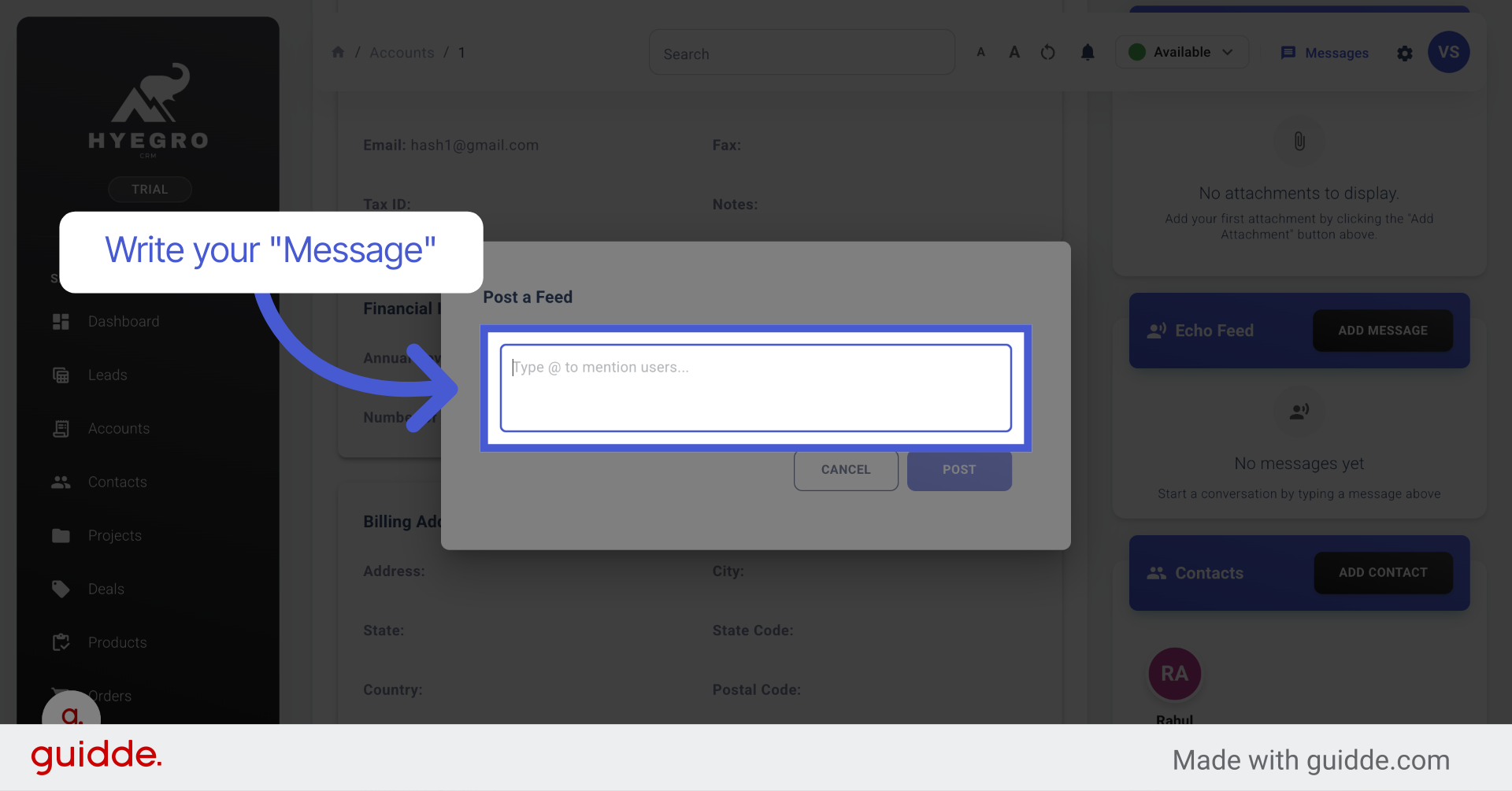 Activate User Mention Field