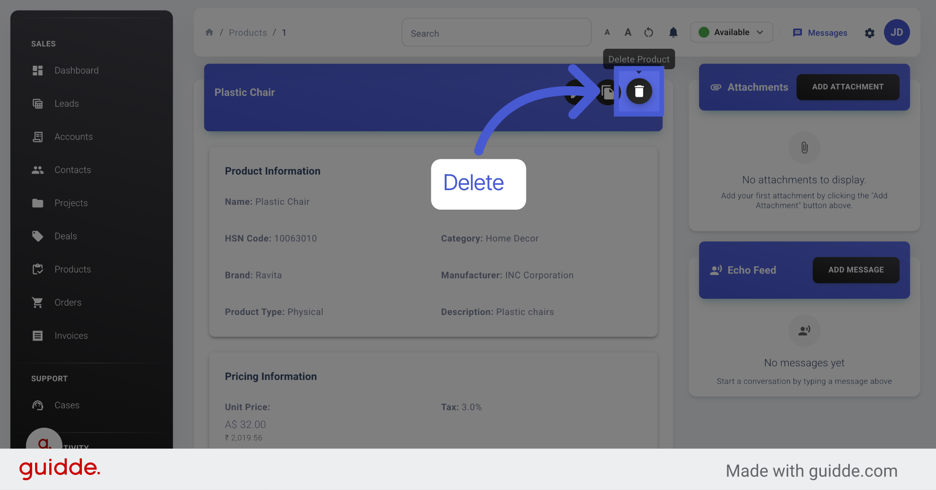 Choose Delete Option