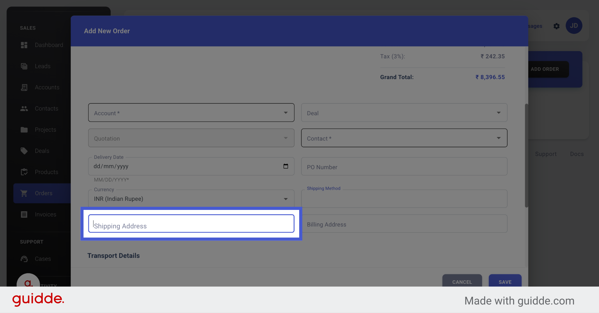 Select Shipping Address
