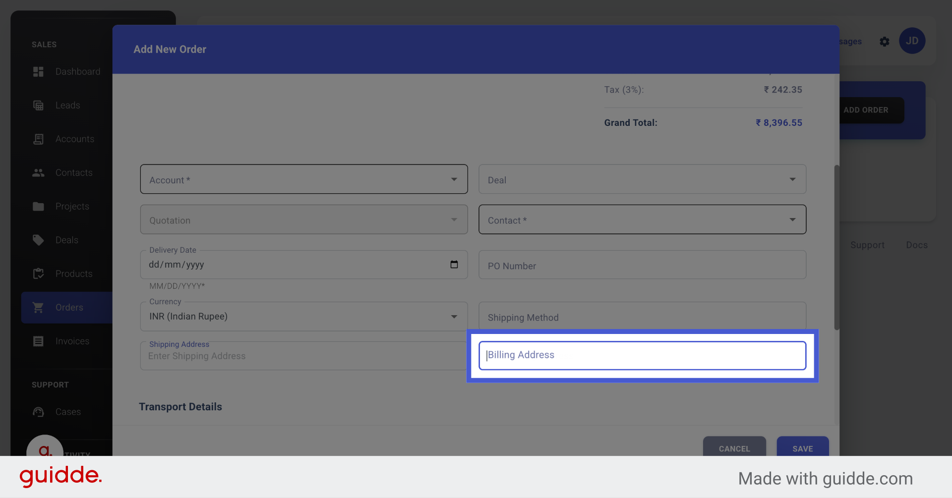 Select Billing Address