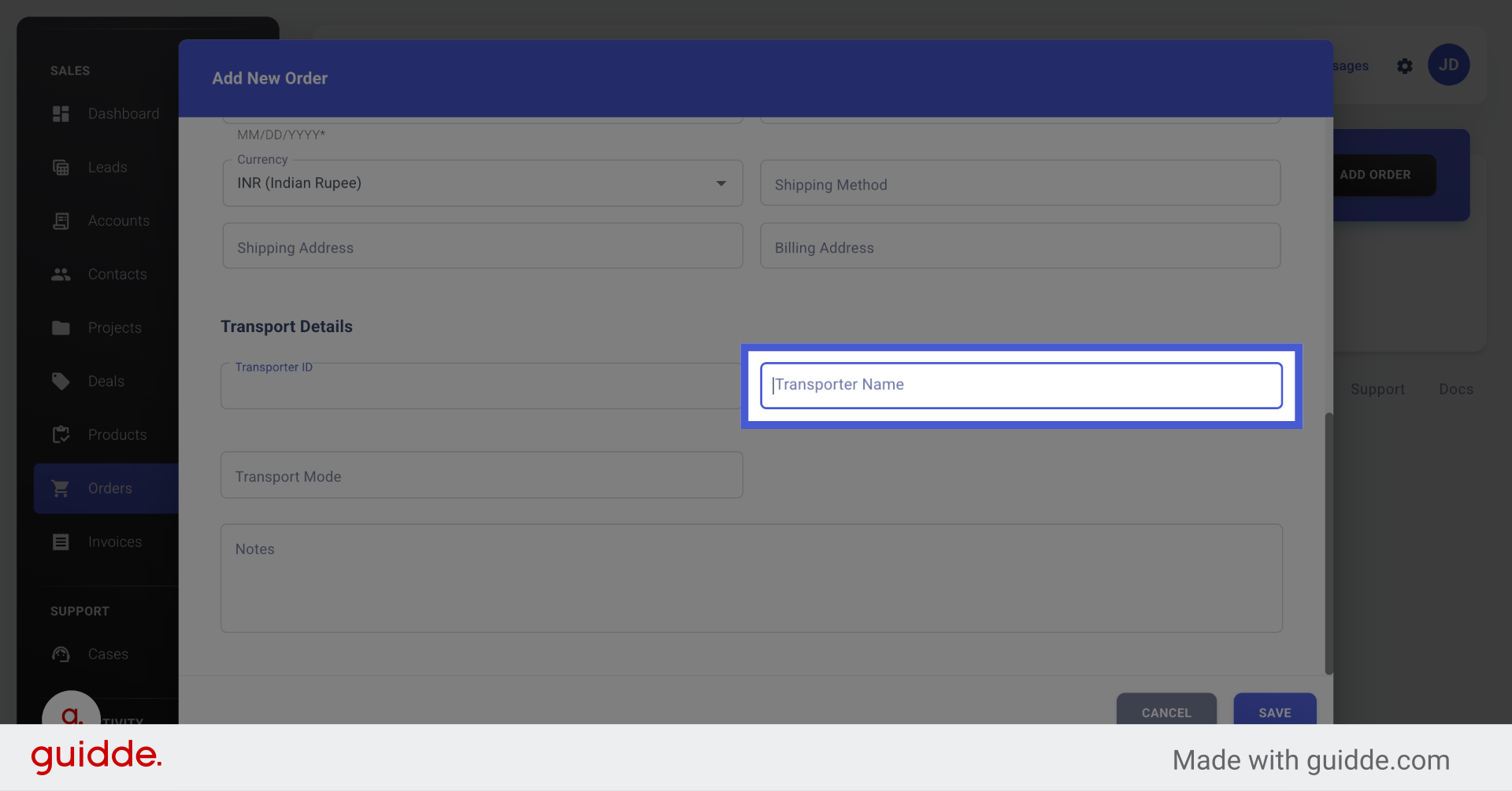 Select Transporter Name