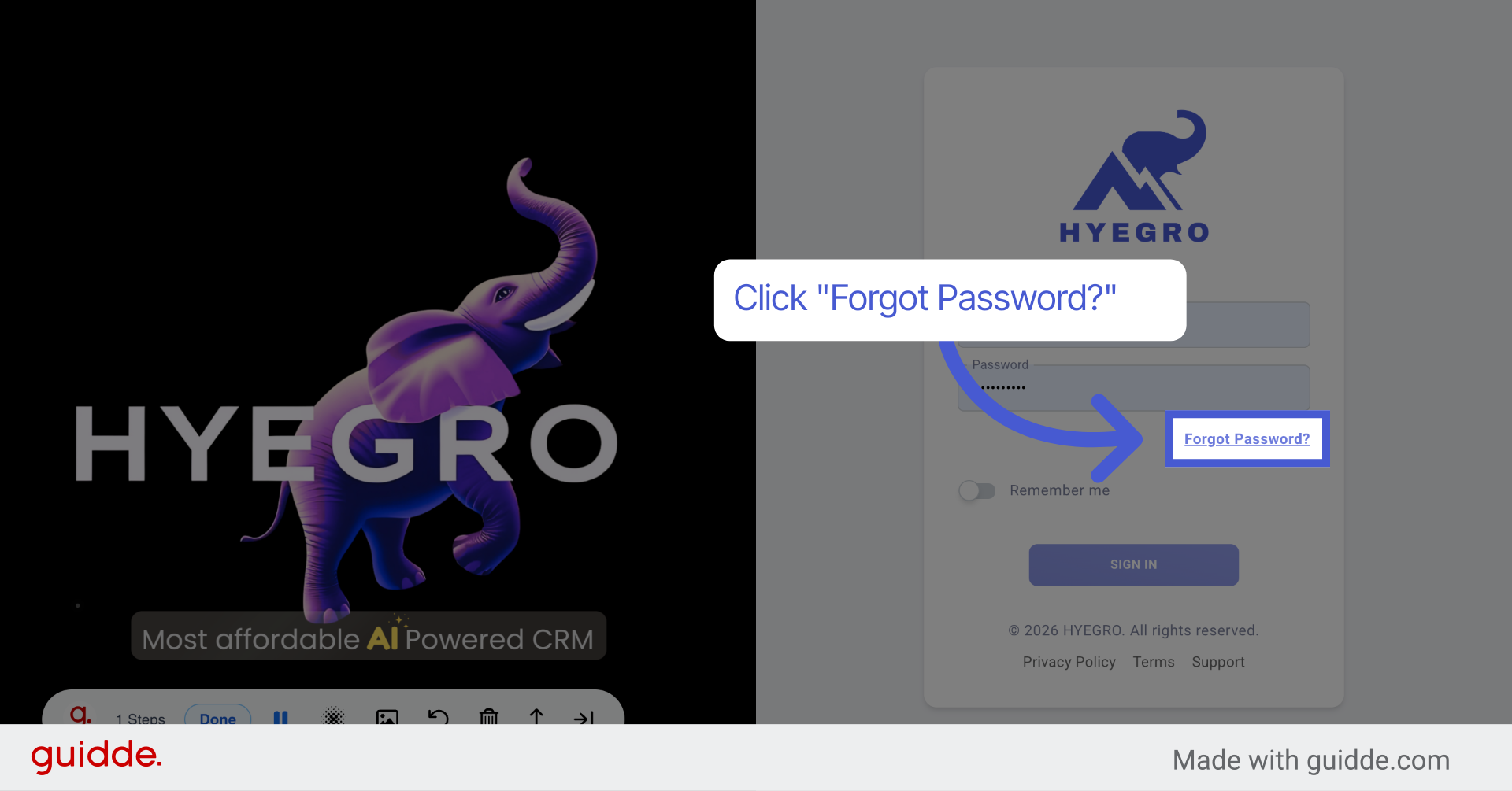 Click Forgot Password Link
