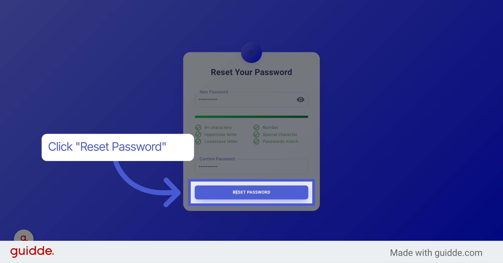 Click Reset Password Button