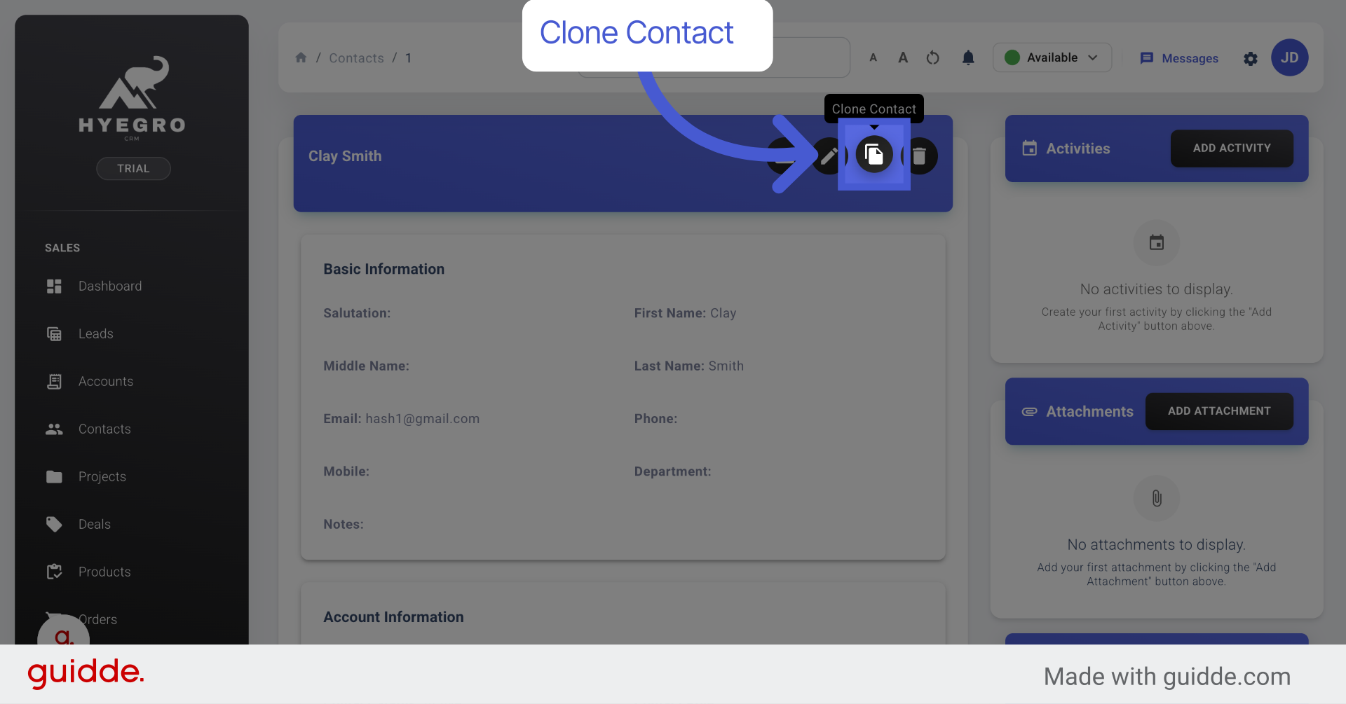 Clone Contact Record