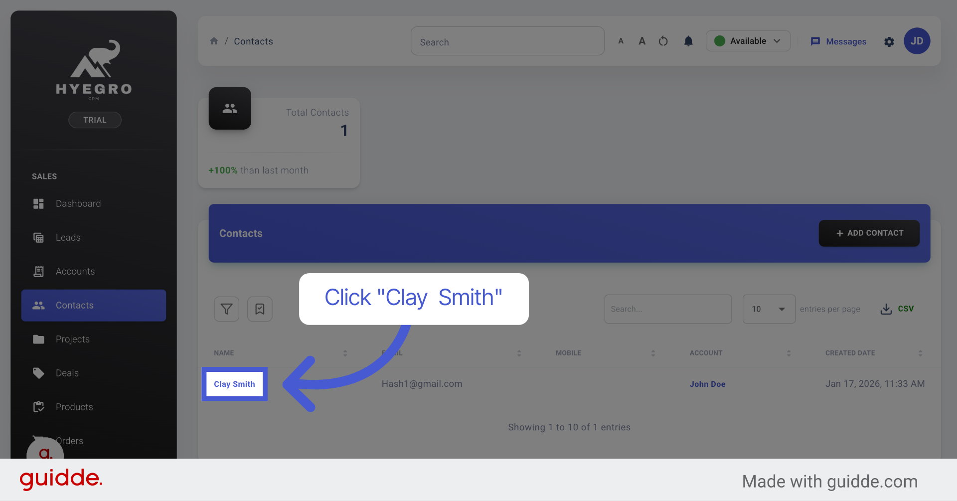 Select Specific Contact