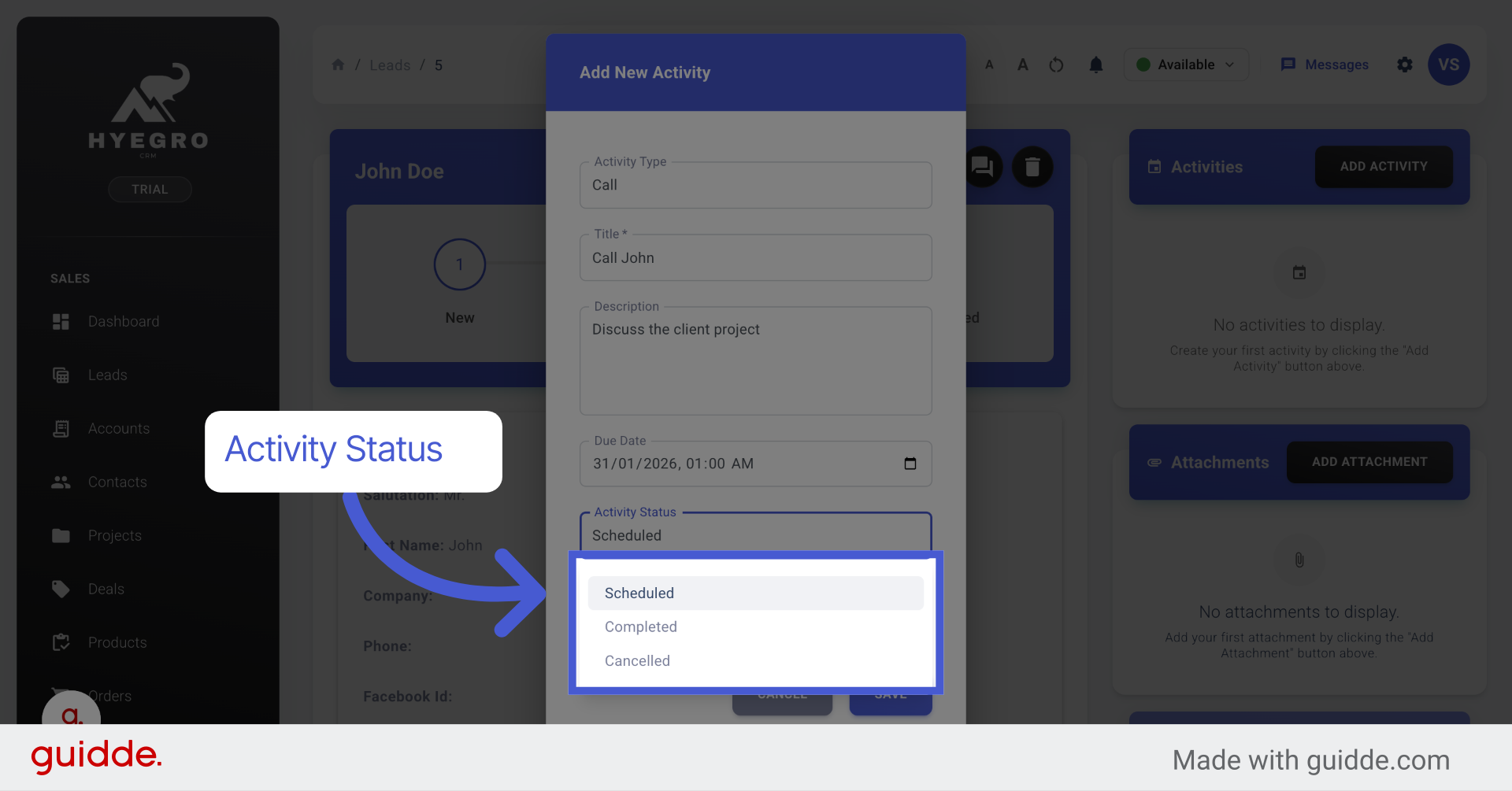 Confirm Scheduled Status