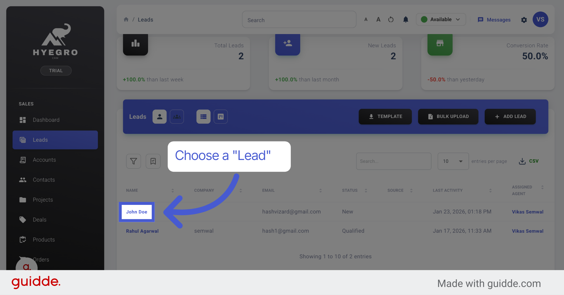 Select Specific Lead
