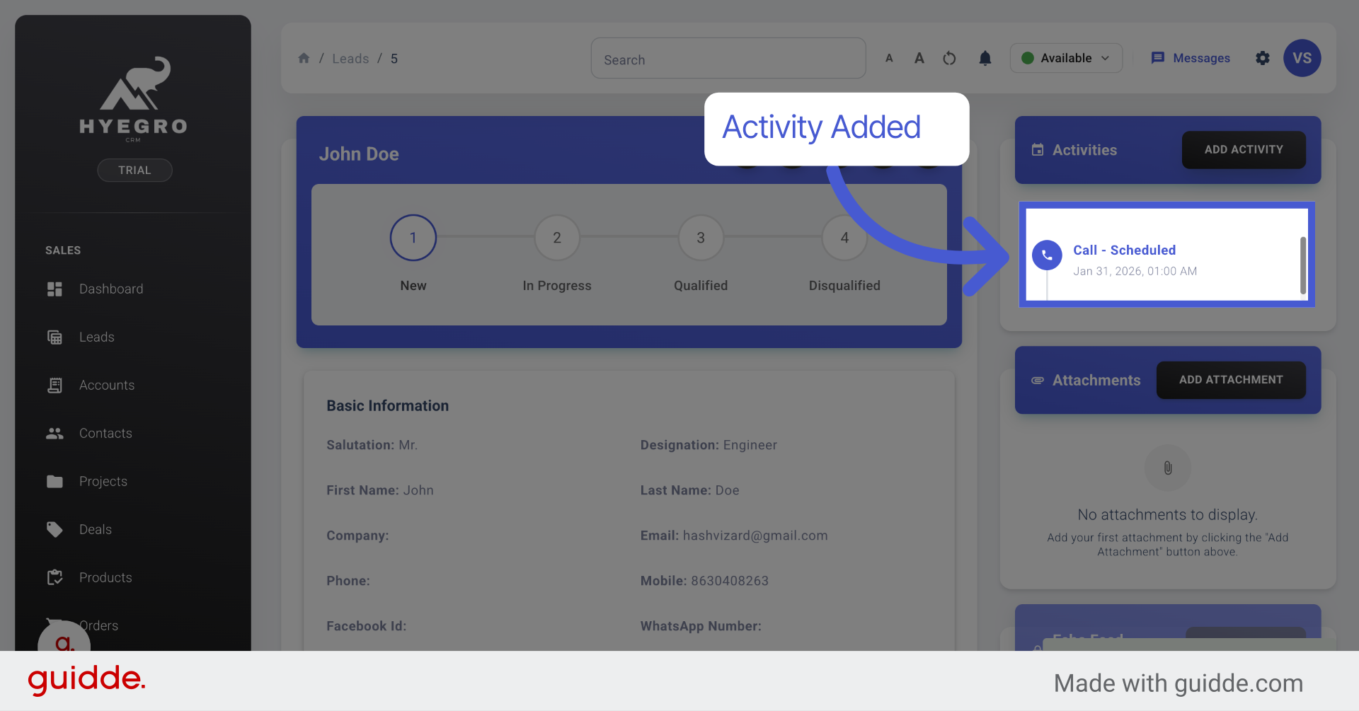 Initiate New Activity