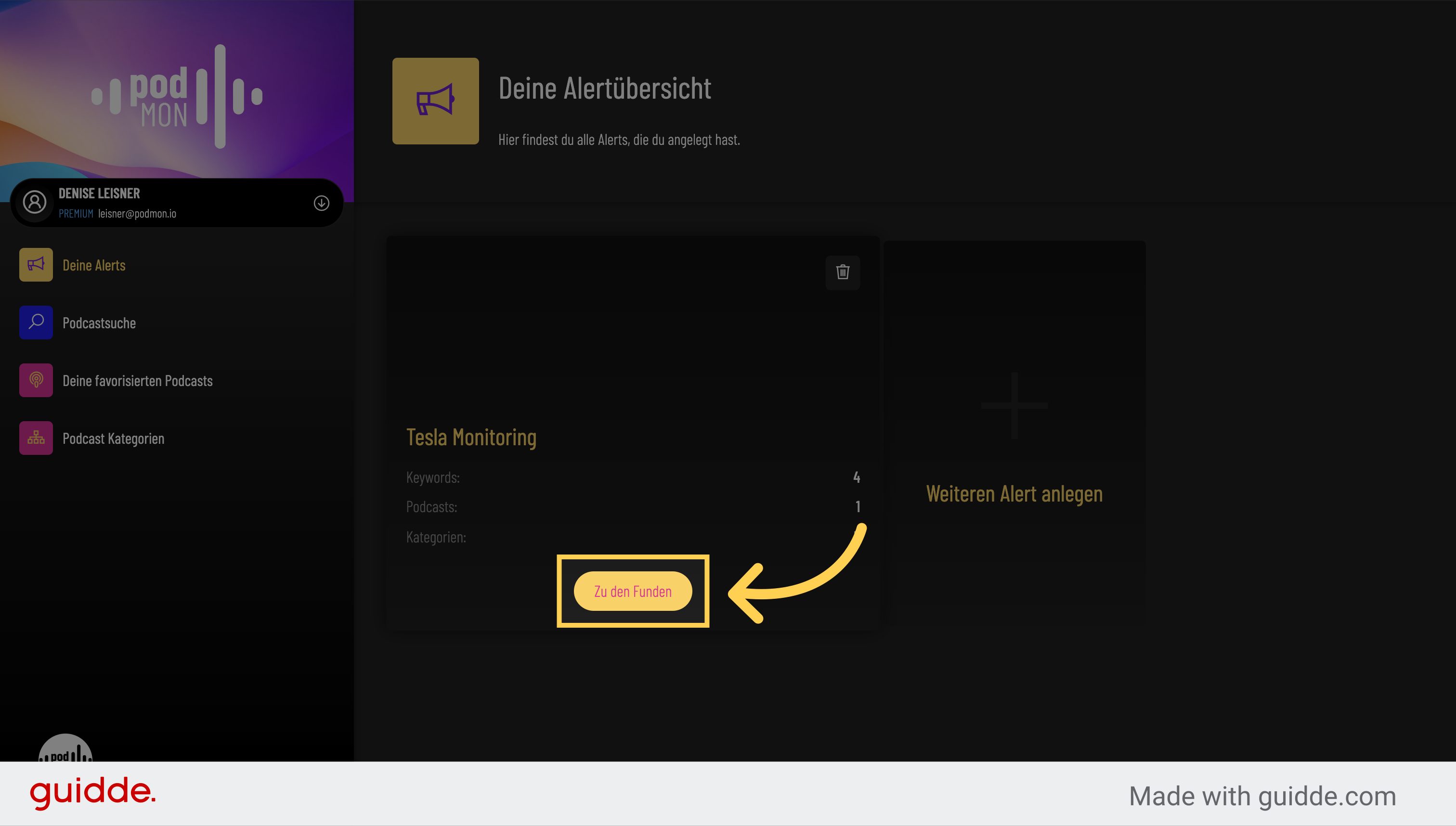 Ein Tag nach Erstellung des Alerts...
Zeit, nachzuhören, was es Neues gibt!