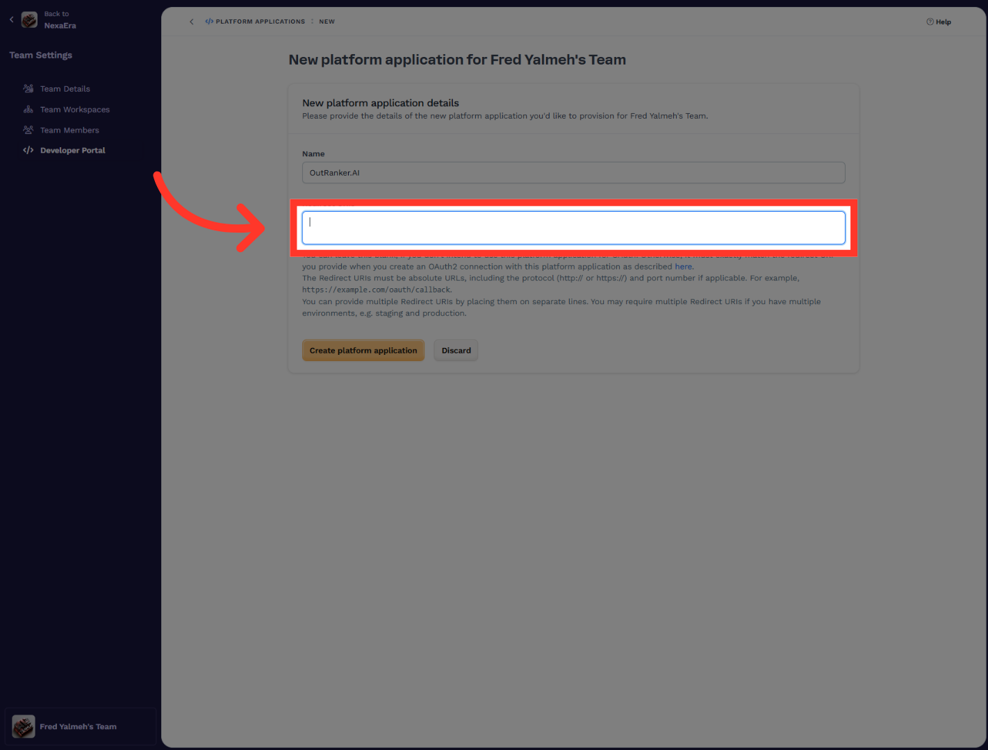 Open Redirect URIs Settings