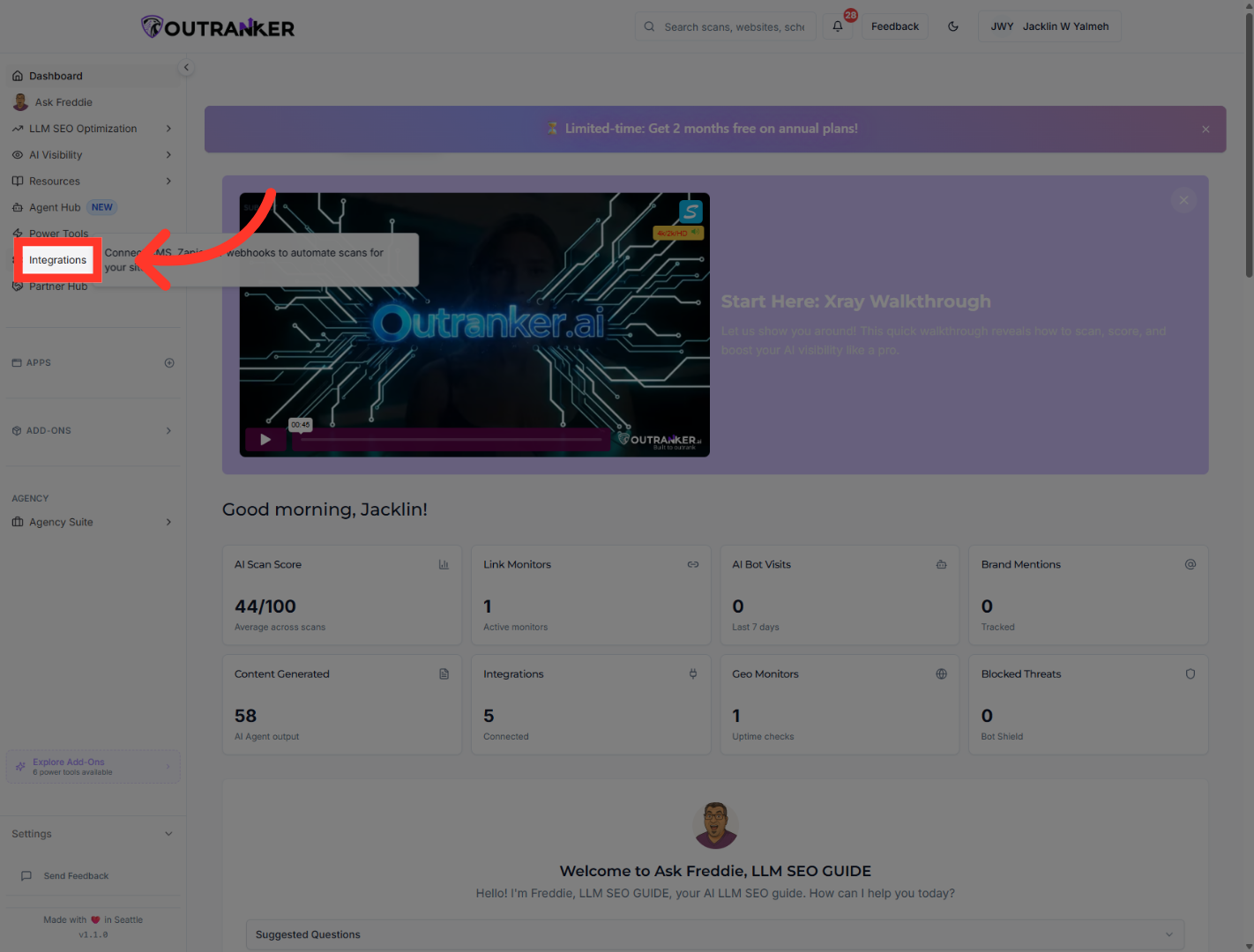 Access Integrations Section