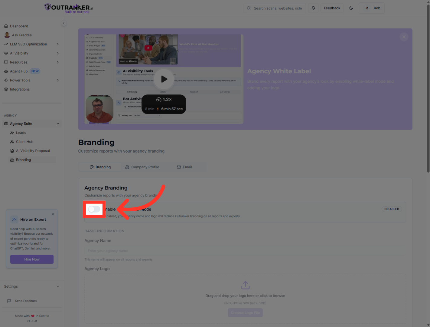 Enable White Label Mode