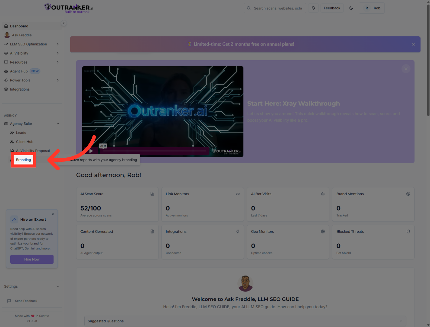 Open Branding Section