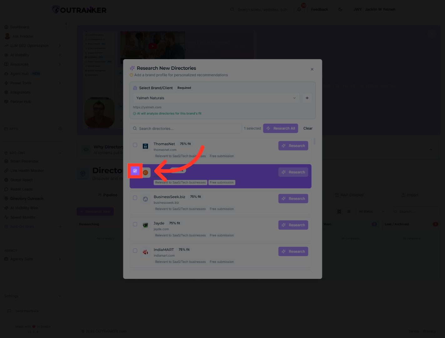 Re-select Alibaba Directory