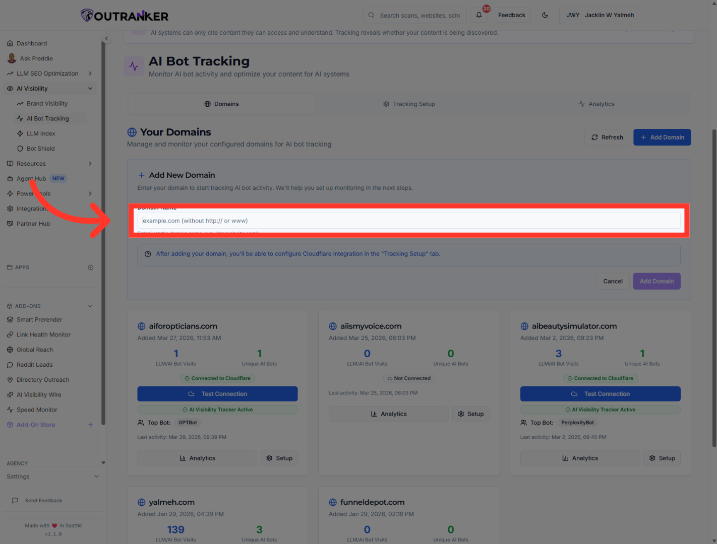 Access Domain Name Settings