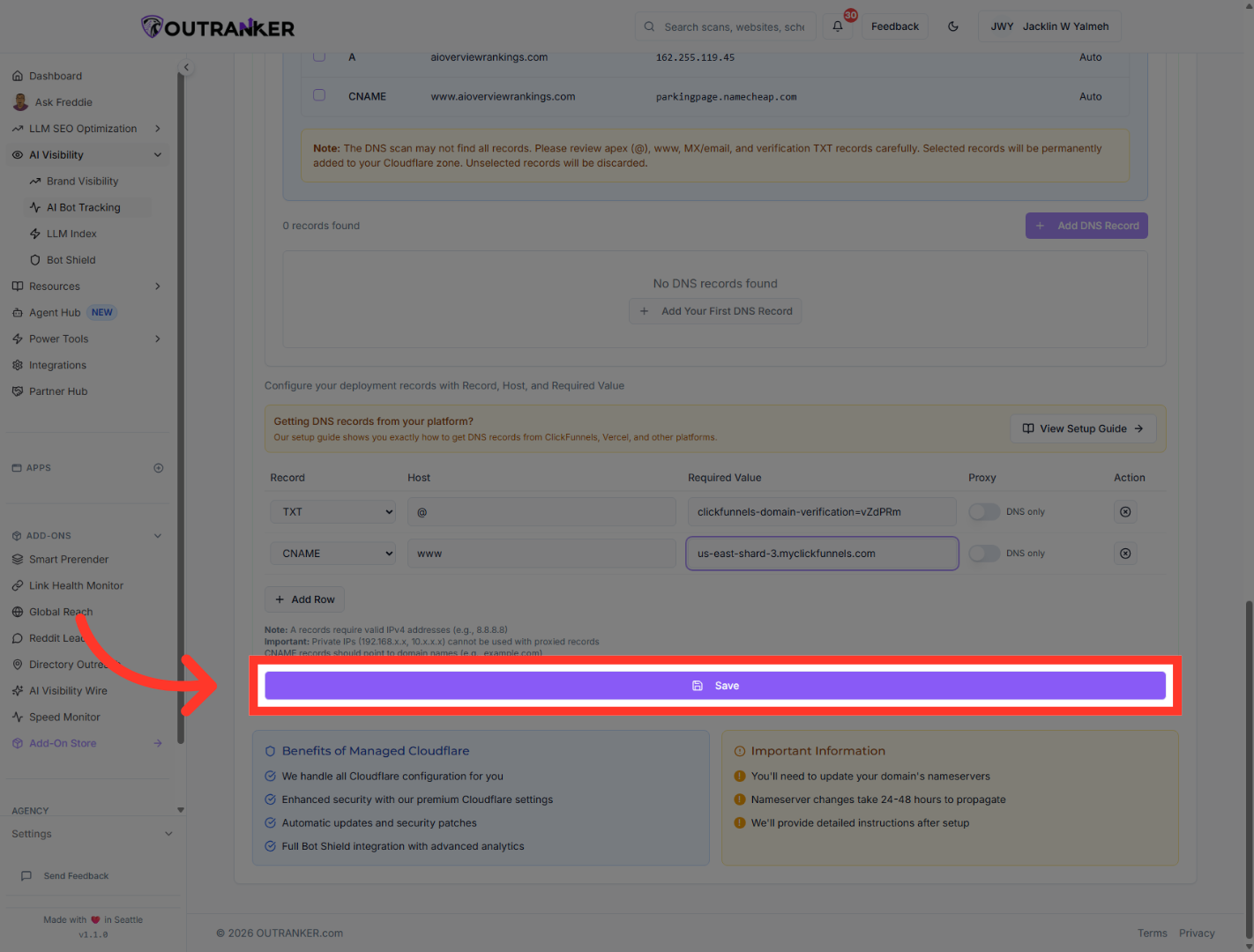 Save DNS Configuration