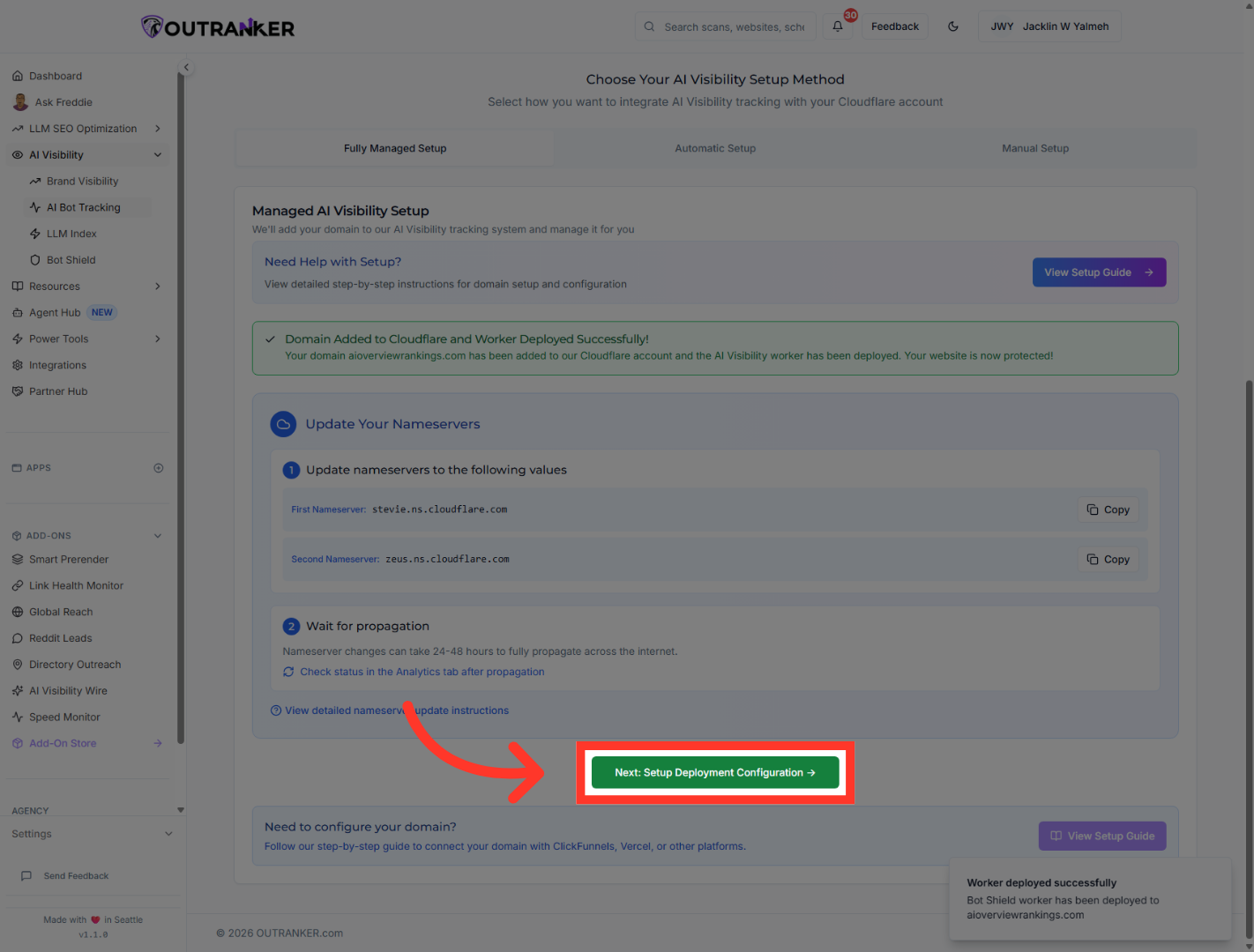 Proceed to Deployment Setup