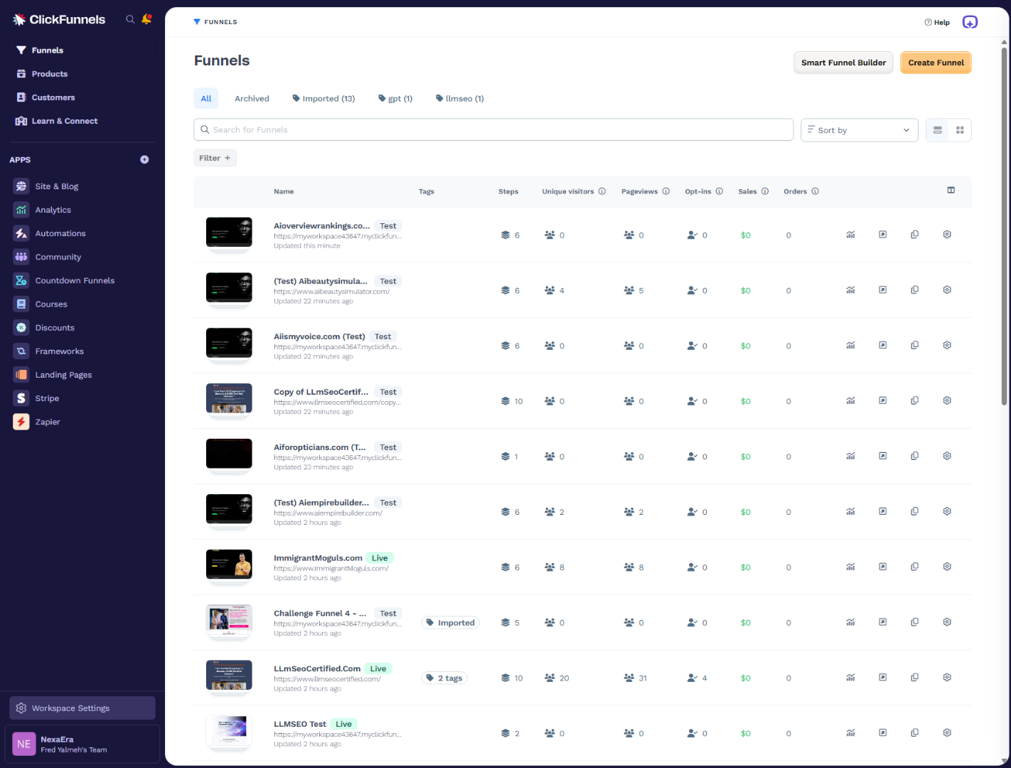Access ClickFunnels Workspace
