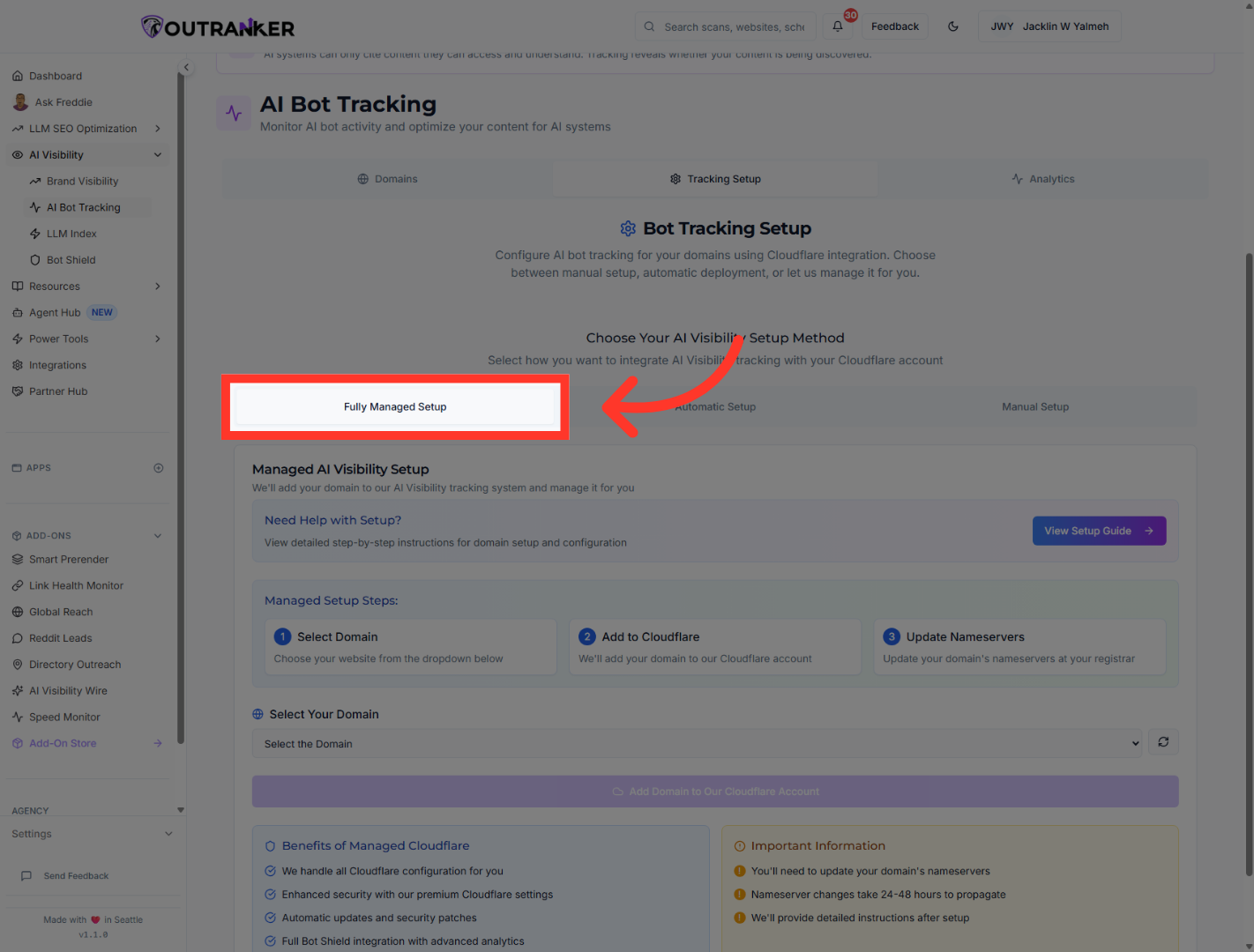 Choose Fully Managed Setup