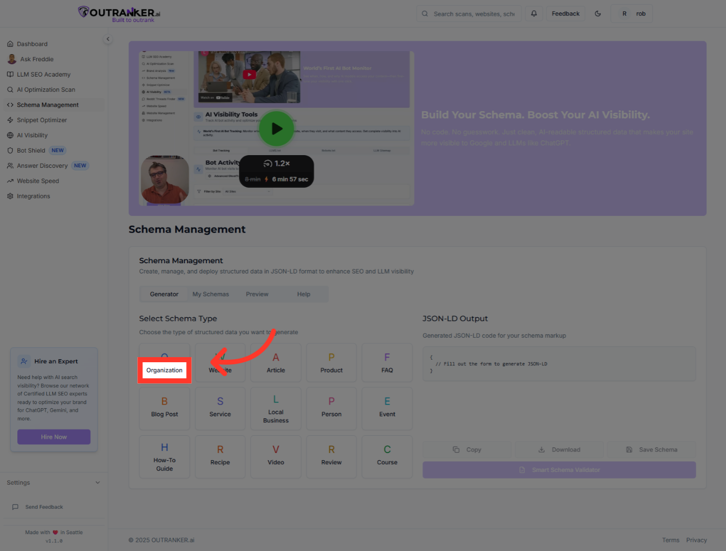 Click 'Organization'