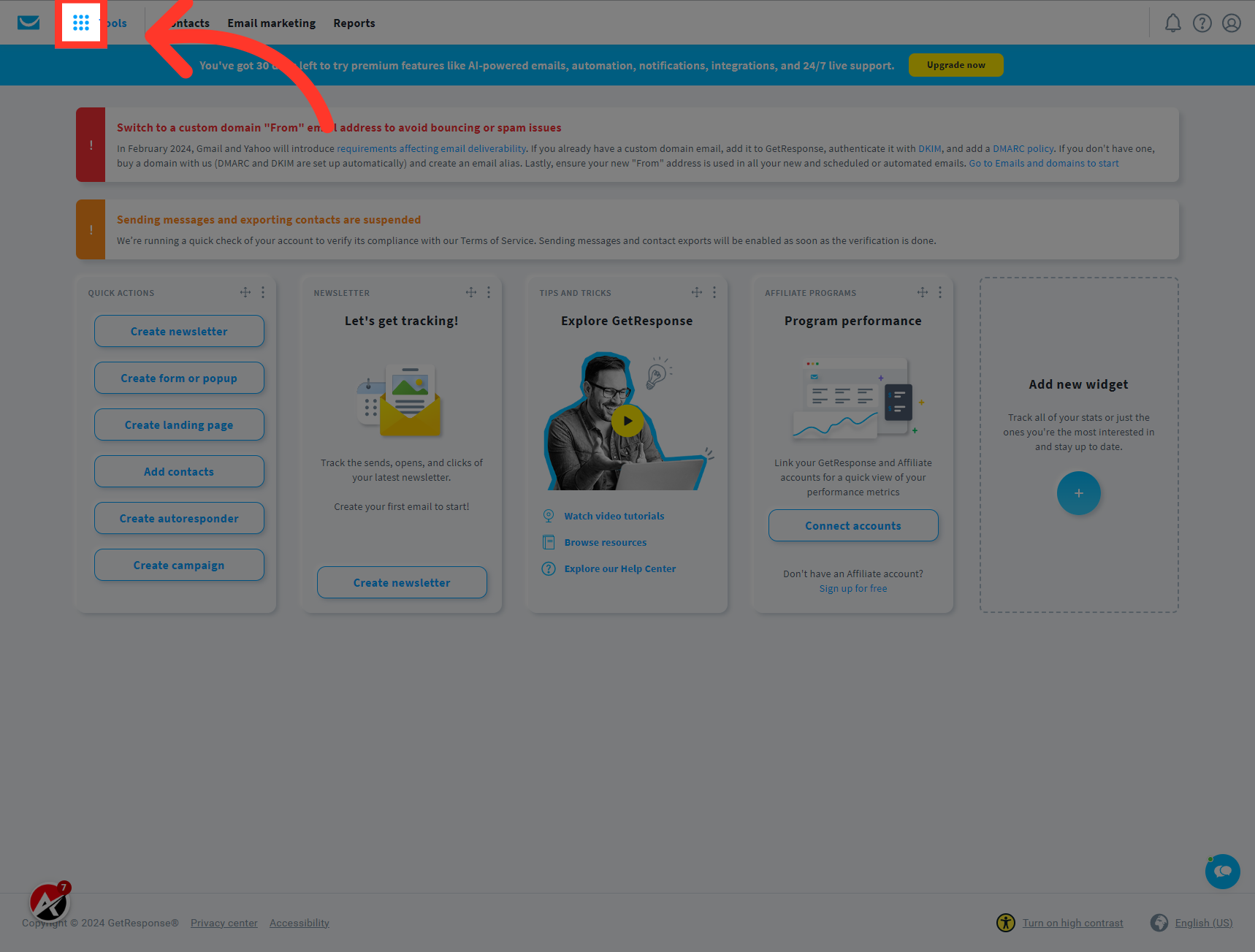Click the Tools button to expand the menu