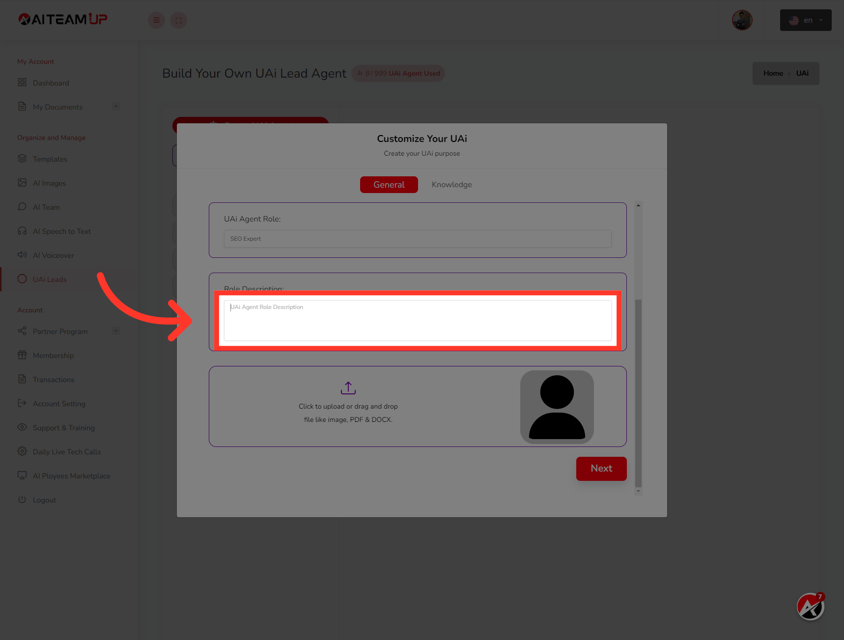 Provide a details description for the role