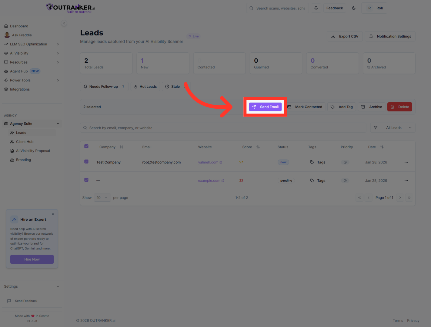 Initiate Email Sending