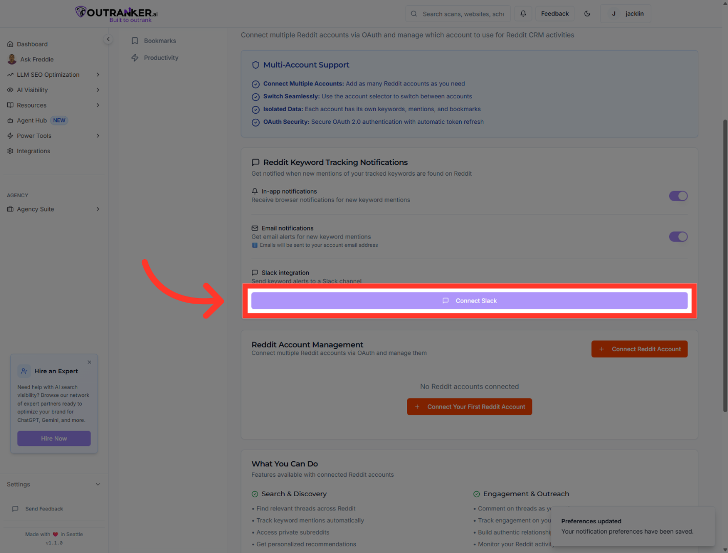 Connect Slack Integration