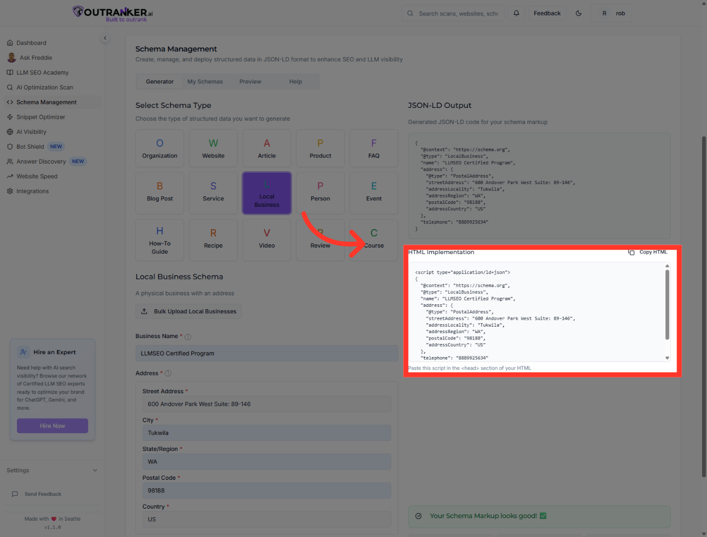 Click 'HTML Implementation'