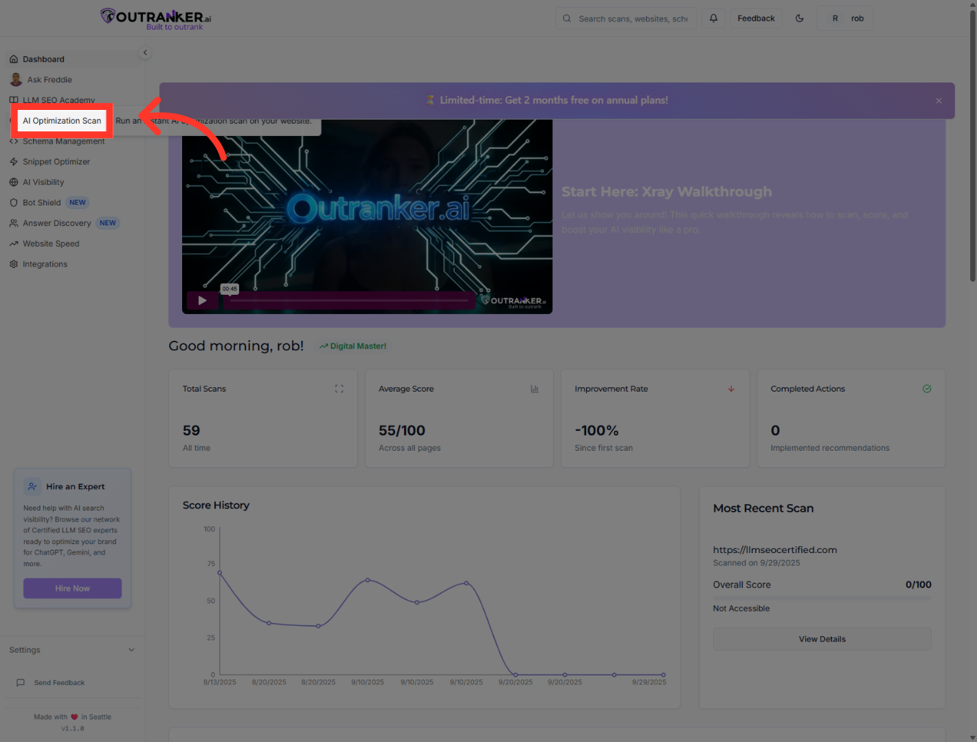Click 'AI Optimization Scan'