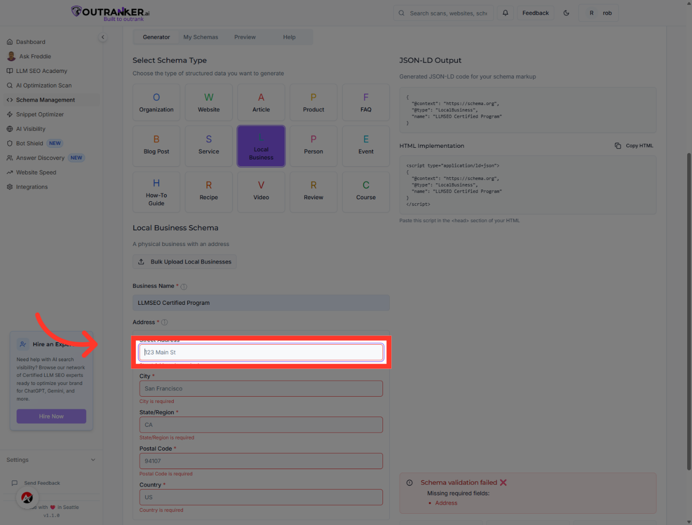 Click 'On the address field'