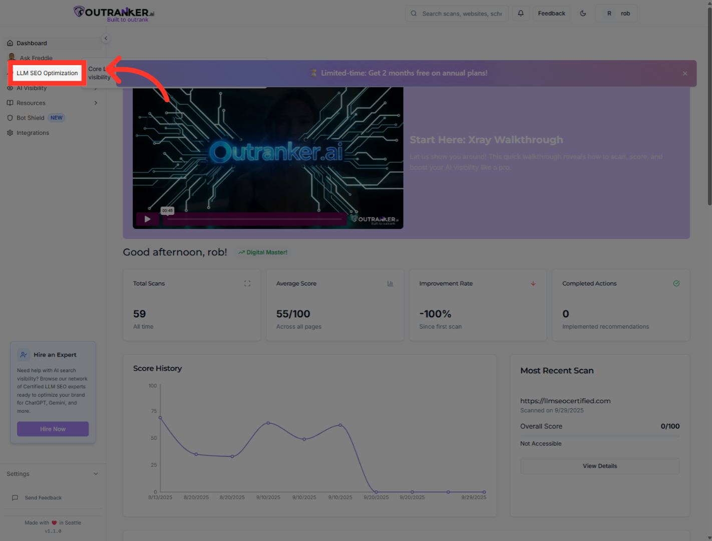 Click 'LLM SEO Optimization'